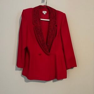 Emily Beaded 100%Wool Vintage Jacket Size 18